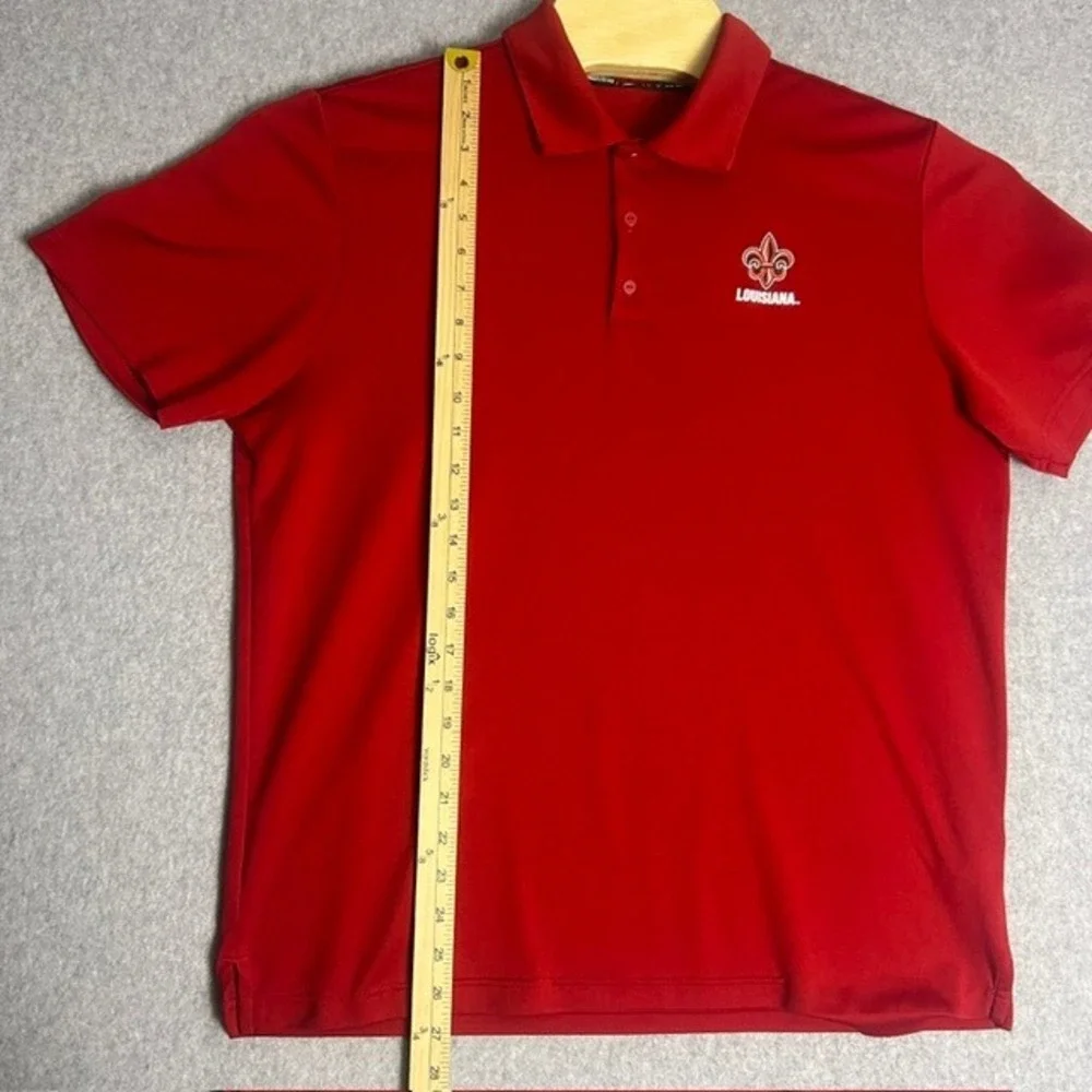 Adidas‎ Louisiana Red Golf Athletic Short Sleeve Polo Shirt Size Large